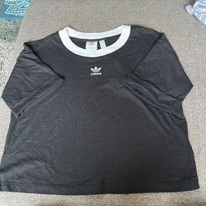 Adidas roll up sleeve crop top
